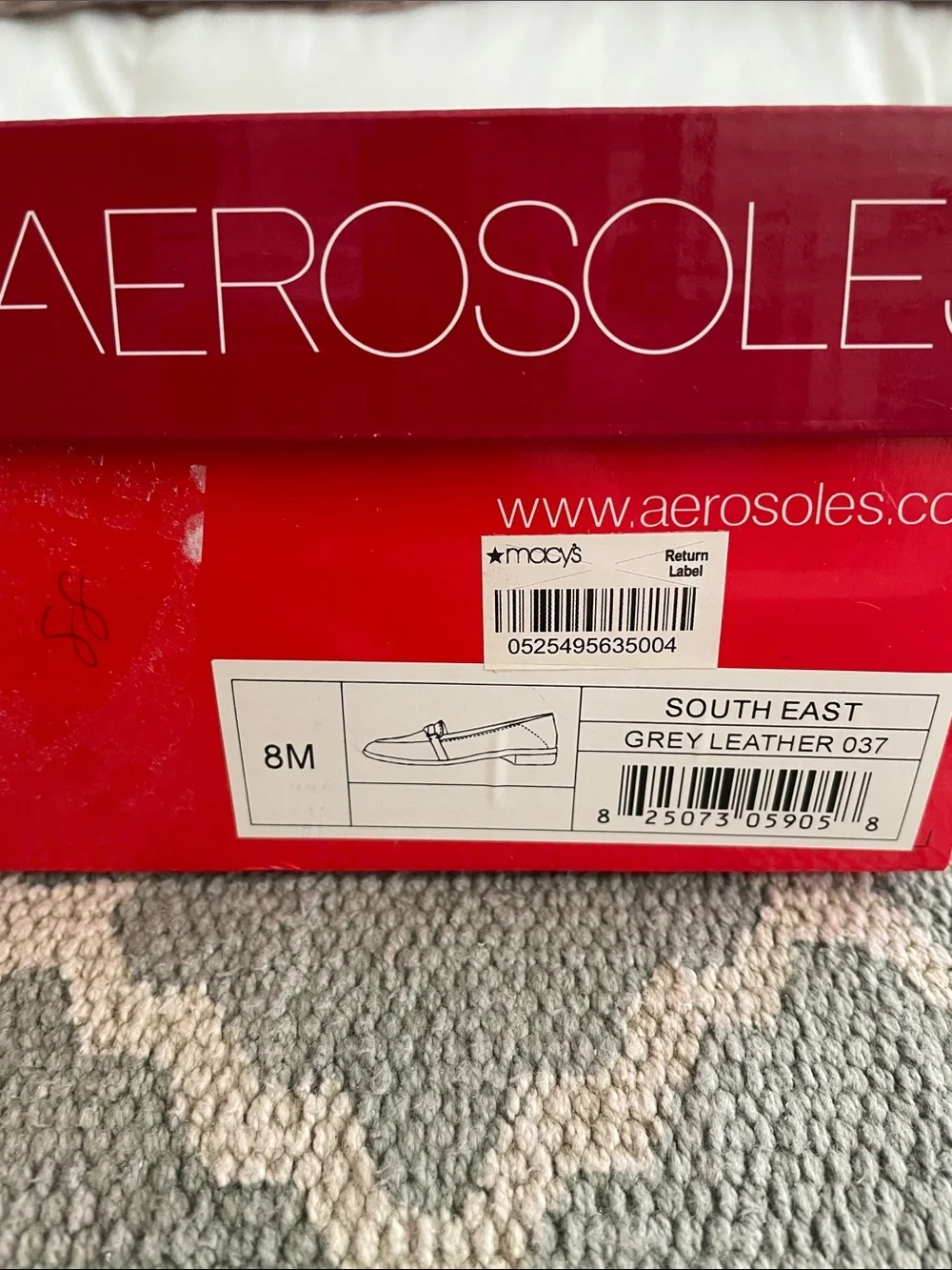 Aerosoles South East Grey Leather Loafers in Size 8